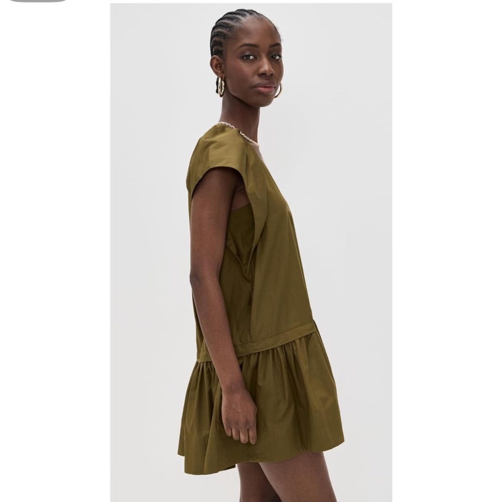 A.L.C. Embress cotton Mini Dress - Olive Green - Picture 6 of 7